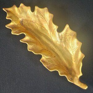 Rare 60s Freeman McFarland CA. Potteries Gold Maple Leaf Tray. #766 U.S.A.
